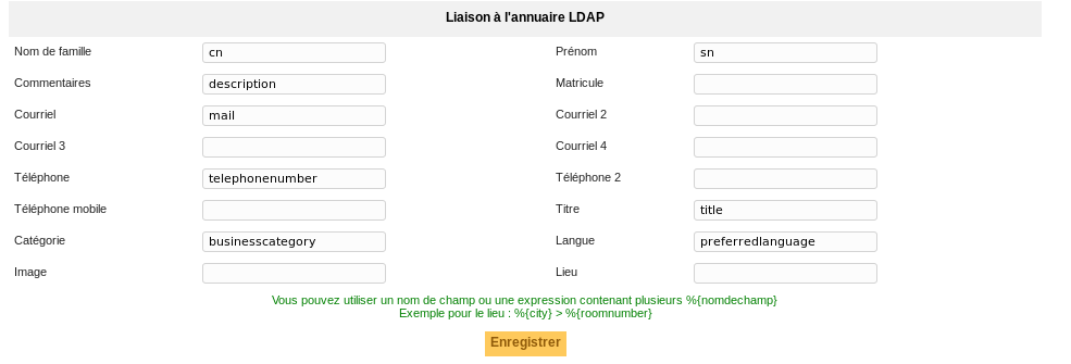 Configuration of LDAP users